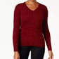 Karen Scott Women's Petite Cotton Ribbed Marled Sweater Brown Size Petite Small