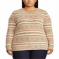 Ralph Lauren Women's Fair Isle Crewneck Sweater Brown Size 2X