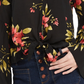Polly & Esther Juniors' Tie-Front Bell-Sleeve Top Black Size Large