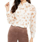 Alfani Women's Printed Blouse White Size Medium