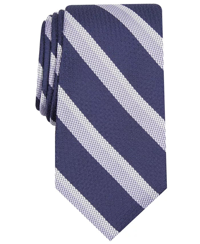 Tasso Elba Men's Fullerton Silk Striped Neck Tie Blue Size Regular