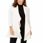 Anne Klein Women's Cascade Collar Topper Jacket Pearl White Size 4
