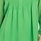Charter Club Women's Double Ruffle Solid Pintuck Top Green Size Small