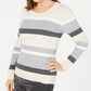Karen Scott Women's Cotton Striped Sweater Gray/Beige Size XX-Large