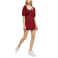 Free People Women's Sunset Textured Cold Shoulders Mini Dress Red Size Large