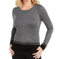 Karen Scott Women's Colorblocked-Hem Sweater Charcoal Size X-Small