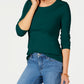 Charter Club Women's Pima Cotton Long-Sleeve Top Green Size XX-Large