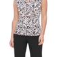Calvin Klein Women's Animal Print Split Neck Blouse Pink Size XL