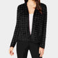Alfani Women's Petite Eyelash-Yarn Cardigan Sweater Black Size Petite Large