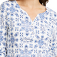 Karen Scott Women's Tile-Print Top Blue Size Small