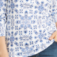 Karen Scott Women's Tile-Print Top Blue Size Small