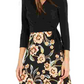 INC International Concepts Women's Tie-Side Printed-Skirt Dress Black Size 14