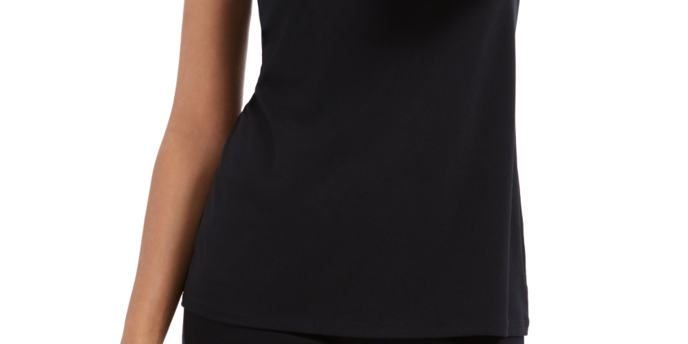 Charter Club Women's Crepe Tank Top Black Size X-Large