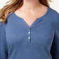 Karen Scott Women's Cotton Henley Top Blue Size XX-Large