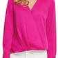 DKNY Women's Surplice Blouse Pink Size Large