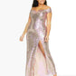 B Darlin Women's Trendy Plus Size Off The Shoulder Sequined Gown Pink Size 14