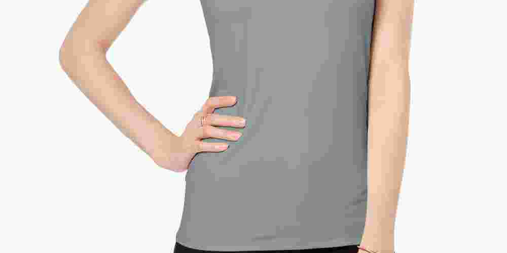 Alfani Women's Scoop-Neck Basic Tank Gray Size X-Small