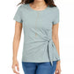 Style & Co Women's Side-Tie Top Blue Size X-Large