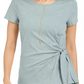 Style & Co Women's Side-Tie Top Blue Size X-Large