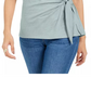 Style & Co Women's Side-Tie Top Blue Size X-Large