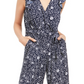 Charter Club Women's Printed Belted Jumpsuit Blue Size 12