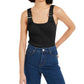 Bar III Women's Buckle Tank Top Black Size Large