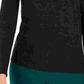 Bar III Women's Space Dye Long Sleeve Turtleneck Top Black Size Medium