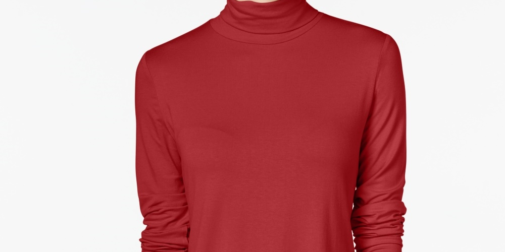 JM Collection Women's Turtleneck Top Red Size XX-Large