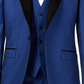 Ryan Seacrest Distinction Men's Blue Color Block Suit Jacket Blue Size 44