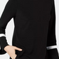 Charter Club Women's Petite Tie-Detail Crepe Top Black Size Medium