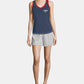 Champion Women's Heritage Cotton V-Neck Tank Top Blue Size Medium