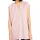 Alfani Women's Solid Cap Sleeve Keyhole Tank Top Pink Size Medium