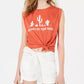 Love Tribe Juniors' Rodeo Knot-Front Graphic Tank Top Orange Size Large