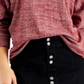 Style & Co Women's Heathered Dolman Sleeve Top Red Size Large