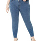 INC International Concepts Women's Plus Polka Dot Skinny Jeans Blue Size 14W
