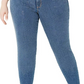 INC International Concepts Women's Plus Polka Dot Skinny Jeans Blue Size 14W