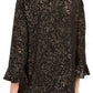 JM Collection Foil Print Necklace Top Black Size X-Small