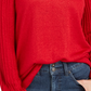 JM Collection Women's Lurex Lattice-Neck Blouse Red Size X-Small