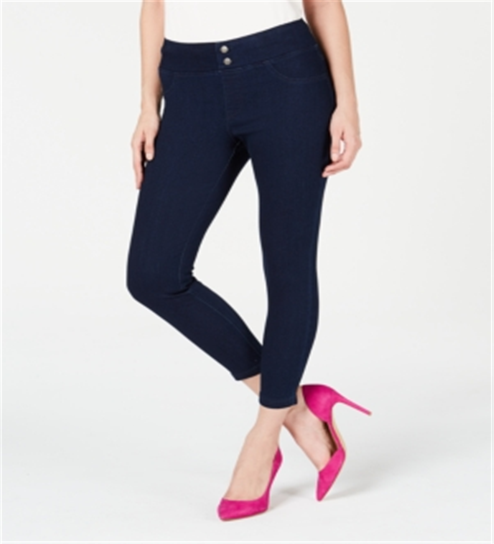 Hue Women's Classic Smooth Denim Stretch Capris Leggings Black Size Small