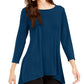 Alfani Women's Petite Solid Swing Top Blue  Size PXL