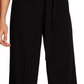 Vince Camuto Women's Belted Wide Leg Textured Twill Pants Black Gray Size 8
