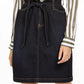 INC International Concepts Women's Paperbag-Waist Denim Skirt Black Size 2