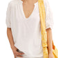 Free People Women's Fever Dream Split Neck Top White Size Small