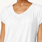 JM Collection Women's Blouson T-Shirt White Size X-Small