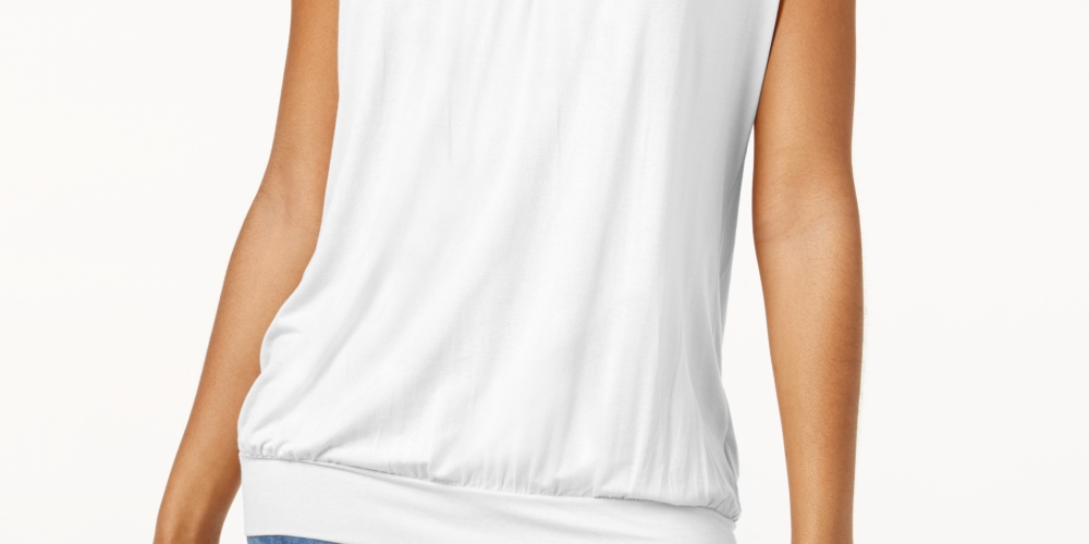JM Collection Women's Blouson T-Shirt White Size X-Small