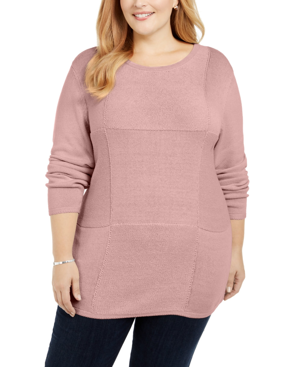 Karen Scott Women's Plus Knit Tunic Pink Size 3X