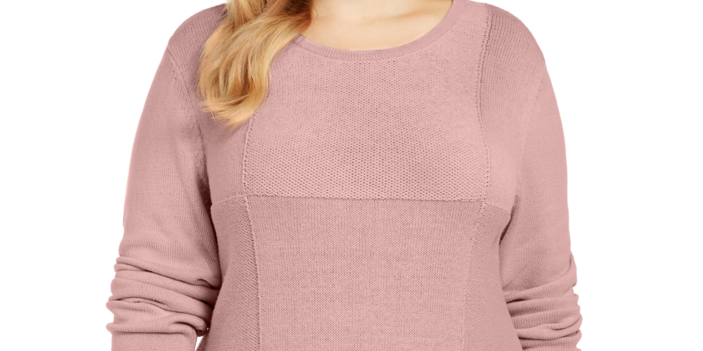Karen Scott Women's Plus Knit Tunic Pink Size 3X