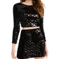 Crystal Doll Juniors' 2-Pc. Sequinned Velvet Dress Black Size 11