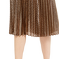 Alfani Women's Pleated Metallic Midi Skirt Brown Size XX-Large