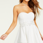 B Darlin Juniors' Embellished Applique-Waist Dress White Size 0